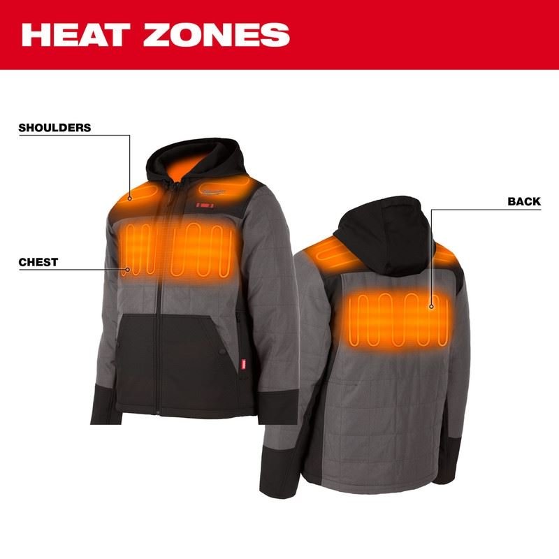 Milwaukee 205G - 21 M12 HEATED AXIS HOODED JACKET - Mississauga Hardware Centre Inc