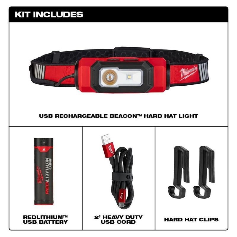 Milwaukee 2116 - 21 REDLITHIUM USB BEACON Hard Hat Light - Mississauga Hardware Centre Inc