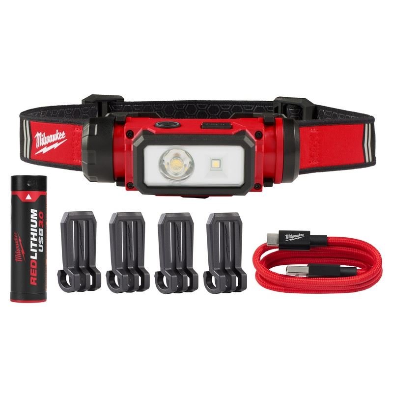 Milwaukee 2163 - 21 REDLITHIUM USB Hard Hat Headlamp - Mississauga Hardware Centre Inc