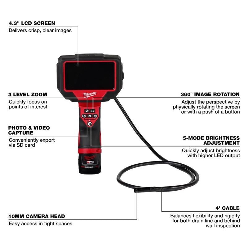 Milwaukee 2323 - 21 M12 M - Spector 360 4ft Inspection Camera - Mississauga Hardware Centre Inc