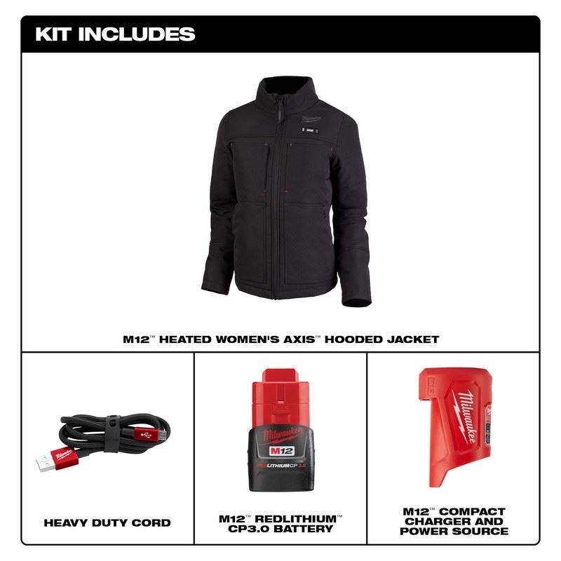 Milwaukee 234B - 21 M12 WOMENS HEATED AXIS JACKET KIT - BLACK - Mississauga Hardware Centre Inc