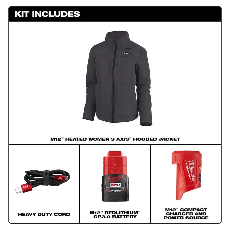 Milwaukee 234G - 21 M12 Womens Heated AXIS Jacket - Gray - Mississauga Hardware Centre Inc