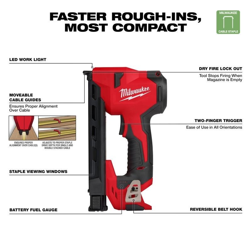Milwaukee 2448 - 20 M12 Cable Stapler - Mississauga Hardware Centre Inc