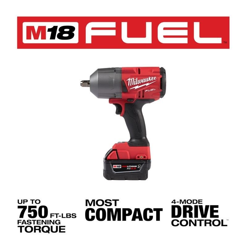 Milwaukee 2766 - 22R M18 FUEL High Torque 1/2in Impact Wrench with Pin Detent Kit - Mississauga Hardware Centre Inc