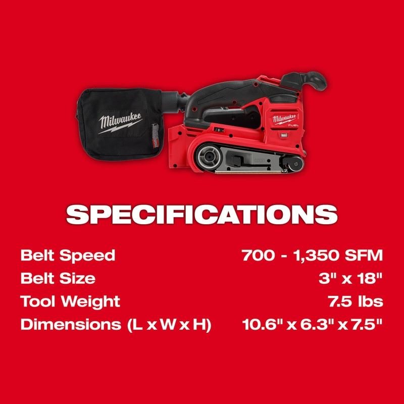 Milwaukee 2832 - 20 M18 Fuel Belt Sander - Mississauga Hardware Centre Inc