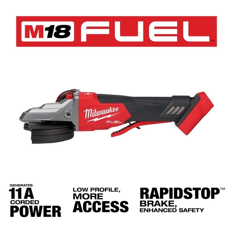 Milwaukee 2886 - 20 M18 FUEL 5in Flathead Braking Grinder, Paddle Switch No - Lock - Mississauga Hardware Centre Inc