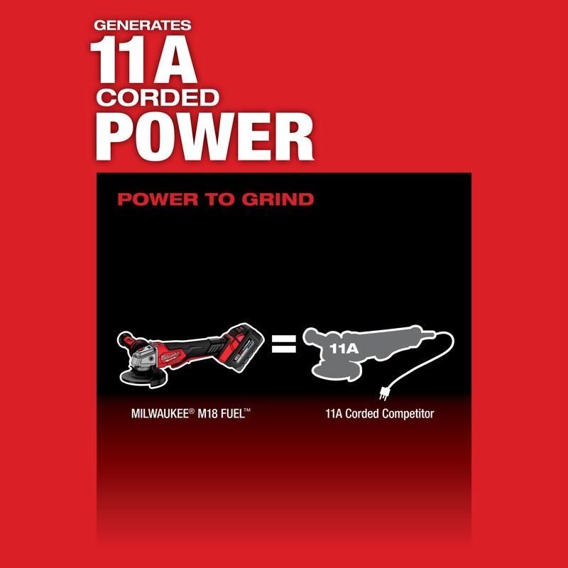 Milwaukee 2888 - 20 M18 FUEL 4 - 1/2in / 5in Variable Speed Braking Grinder, Paddle Switch No - Lock - Mississauga Hardware Centre Inc