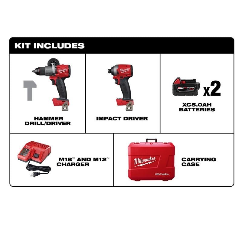 Milwaukee 2997 - 22 M18 FUEL 2 - Tool Combo Kit: Hammer Drill/Impact - Mississauga Hardware Centre IncMilwaukee2997-22