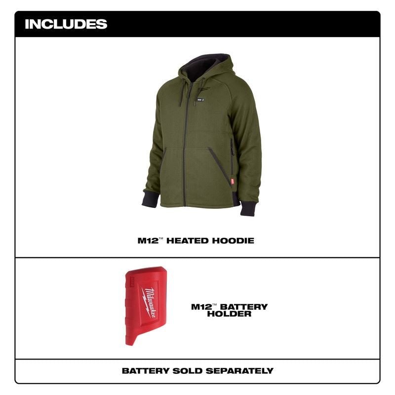 Milwaukee 306GN - 20 M12 HEATED HOODIE - GREEN - Mississauga Hardware Centre Inc