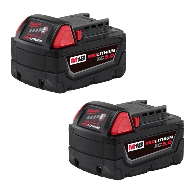 Milwaukee 48 - 11 - 1852 M18â„¢ REDLITHIUMâ„¢ XC5.0 Extended Capacity Battery Two Pack - Mississauga Hardware Centre IncMilwaukee48-11-1852