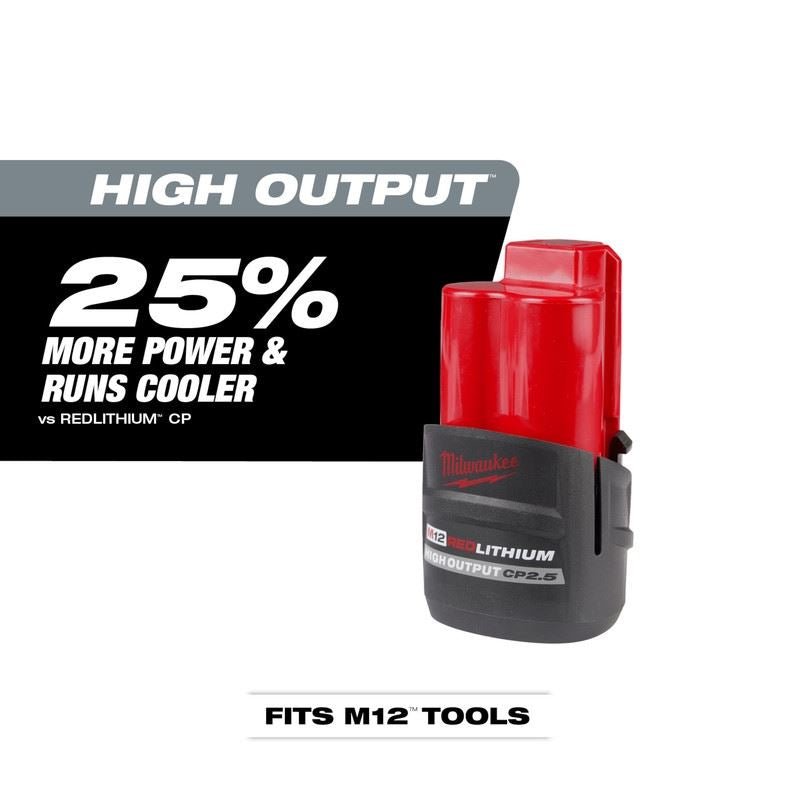 Milwaukee 48 - 11 - 2425 M12 REDLITHIUM HIGH OUTPUT CP2.5 Battery Pack - Mississauga Hardware Centre Inc