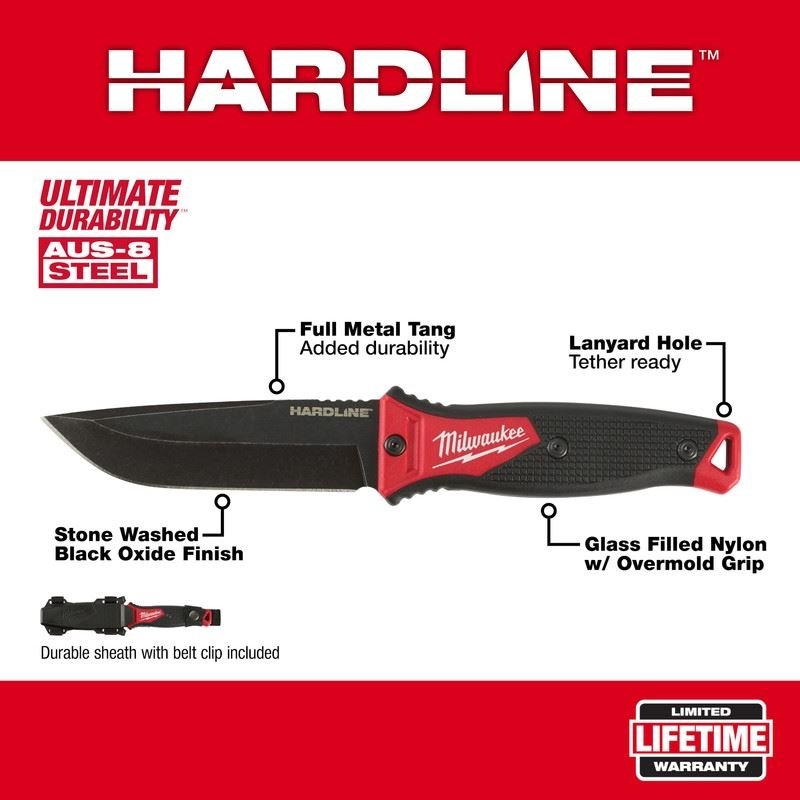 Milwaukee 48 - 22 - 1928 5in HARDLINE Fixed Blade Knife - Mississauga Hardware Centre Inc