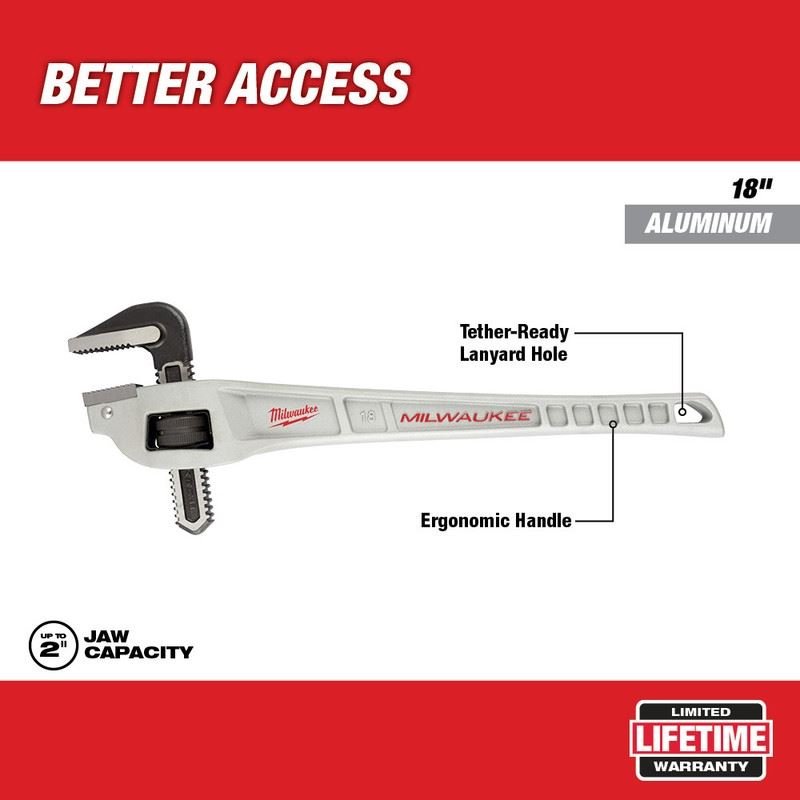 Milwaukee 48 - 22 - 7185 18 in Aluminum Offset Pipe Wrench - Mississauga Hardware Centre Inc