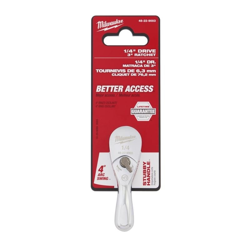 Milwaukee 48 - 22 - 9003 1/4in Drive 3in Ratchet - Mississauga Hardware Centre Inc