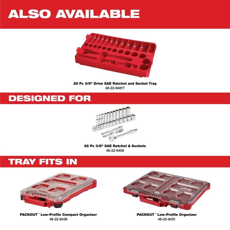 Milwaukee 48 - 22 - 9408 3/8in Drive 28pc Ratchet and Socket Set - SAE - Mississauga Hardware Centre Inc