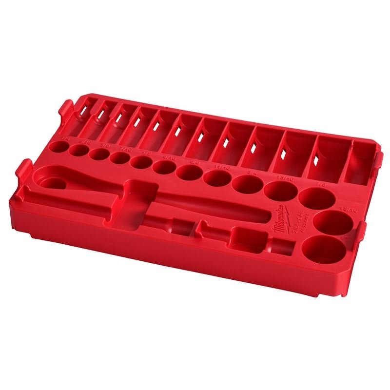 Milwaukee 48 - 22 - 9481 3/8in Drive 28pc Ratchet and Socket Set with PACKOUT Low - Profile Compact Organizer - SAE - Mississauga Hardware Centre Inc