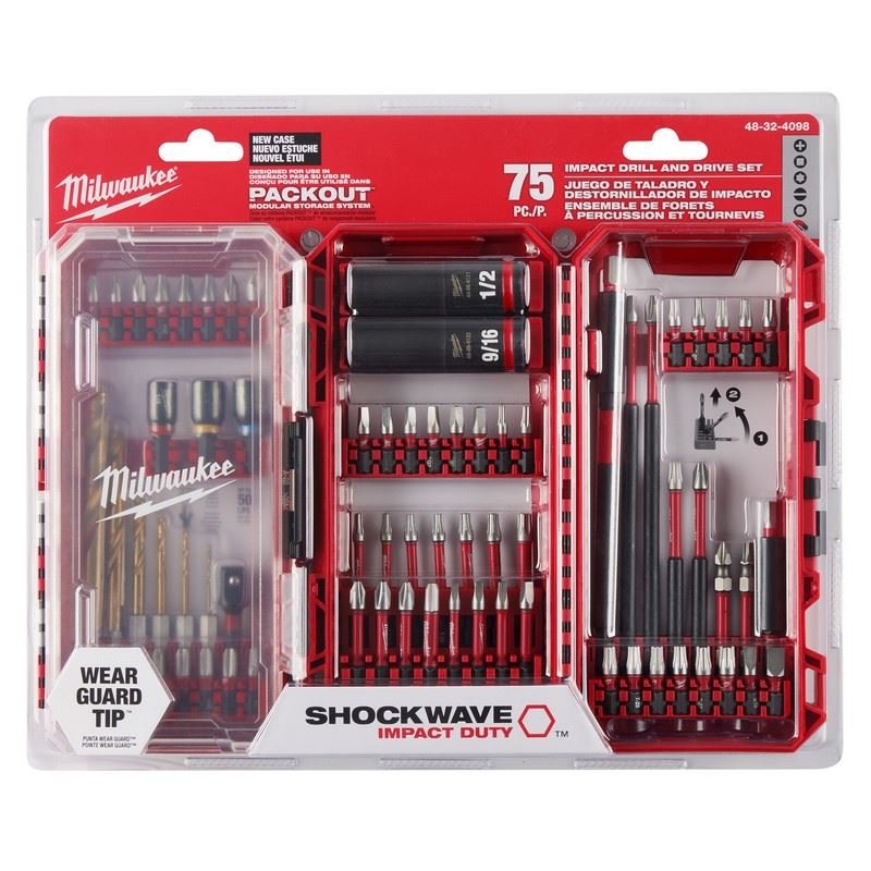 Milwaukee 48 - 32 - 4098 SHOCKWAVE Impact Duty Drill, Drive and Fasten Set - 75PC - Mississauga Hardware Centre Inc