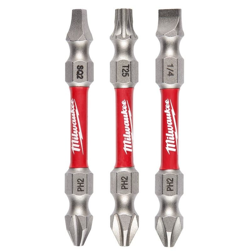 Milwaukee 48 - 32 - 4319 SHOCKWAVE Impact Duty PH2/SQ2/T25 Double Ended Bits 3PC - Mississauga Hardware Centre Inc