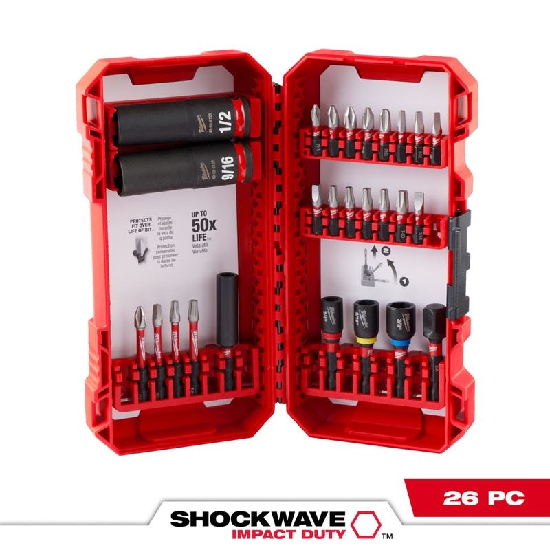 Milwaukee 48 - 32 - 4408 SHOCKWAVE Impact Duty Drive & Fasten Set - 26PC - Mississauga Hardware Centre Inc