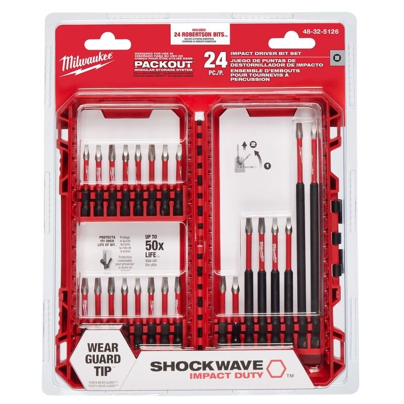 Milwaukee 48 - 32 - 5126 24PC IMPACT SHOCKWAVE SET - Mississauga Hardware Centre Inc