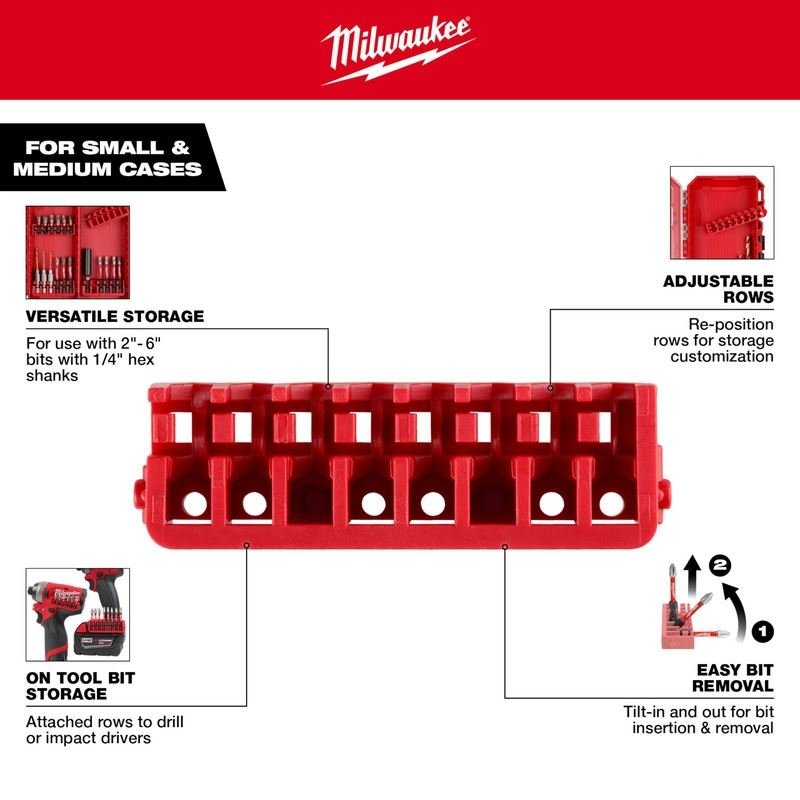 Milwaukee 48 - 32 - 9933 Small and Medium Case Rows for Impact Driver Accessories 5PK - Mississauga Hardware Centre Inc