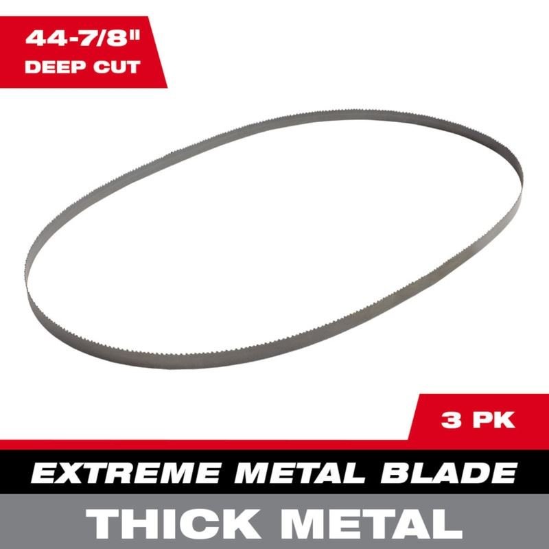 Milwaukee 48 - 39 - 0601 44 - 7/8 in. 8/10 TPI Metal Deep Cut Extreme Band Saw Blade - 3 Pack - Mississauga Hardware Centre Inc