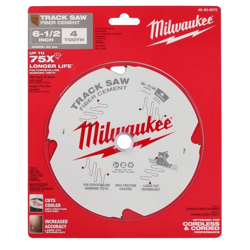 Milwaukee 48 - 40 - 0670 6 - 1/2in 4T Fiber Cement Track Saw Blade - Mississauga Hardware Centre Inc