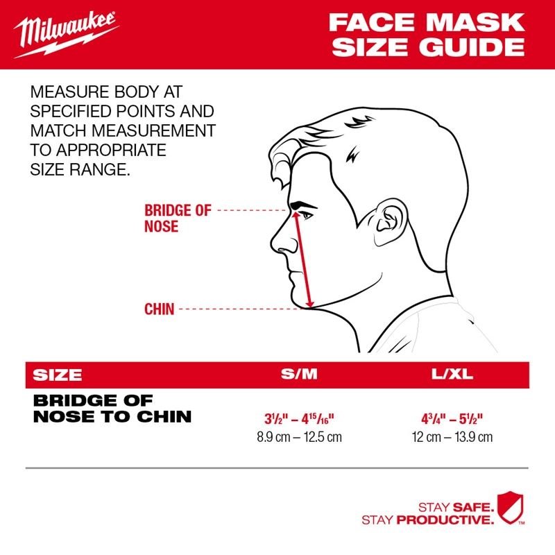 Milwaukee 48 - 73 - 4237 1PK L/XL 3 LAYER PERFORMANCE FACE MASK - Mississauga Hardware Centre Inc