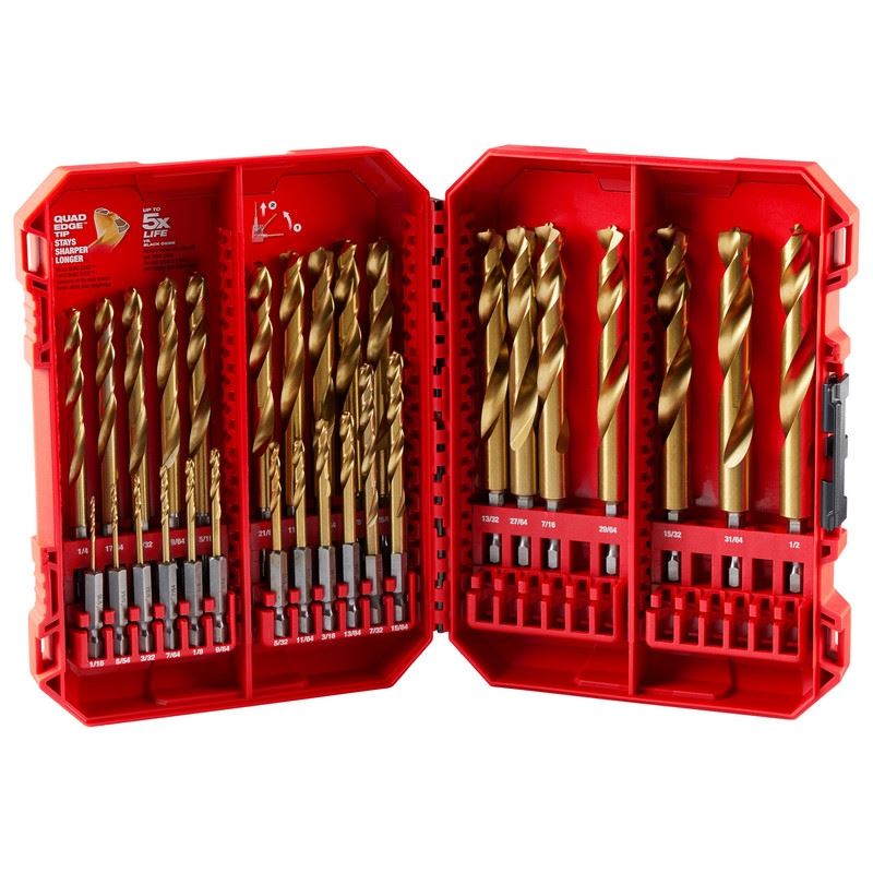 Milwaukee 48 - 89 - 4672 SHOCKWAVE Impact Duty RED HELIX Titanium Drill Bit Set - 29PC - Mississauga Hardware Centre Inc
