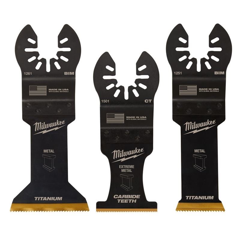 Milwaukee 49 - 10 - 9006 OPEN - LOK 3pc Metal Cutting Multi - Tool Blade Variety Pack - Mississauga Hardware Centre Inc