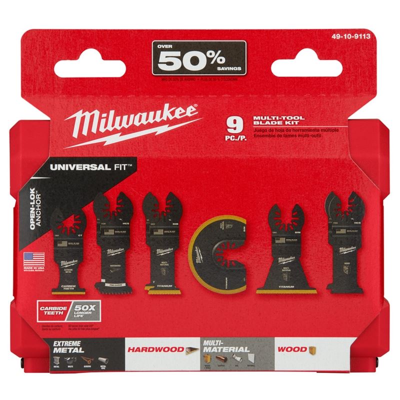 Milwaukee 49 - 10 - 9113 OPEN - LOK 9pc Multi - Tool Blade Kit - Mississauga Hardware Centre Inc
