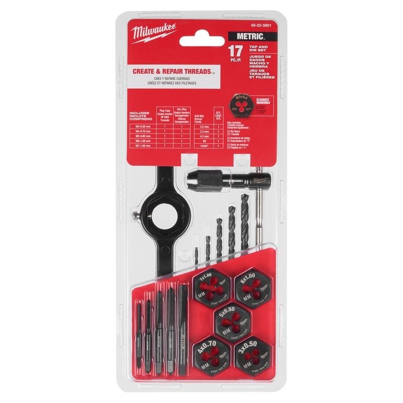 Milwaukee 49 - 22 - 5601 17PC Metric Tap and Die Set - Mississauga Hardware Centre Inc