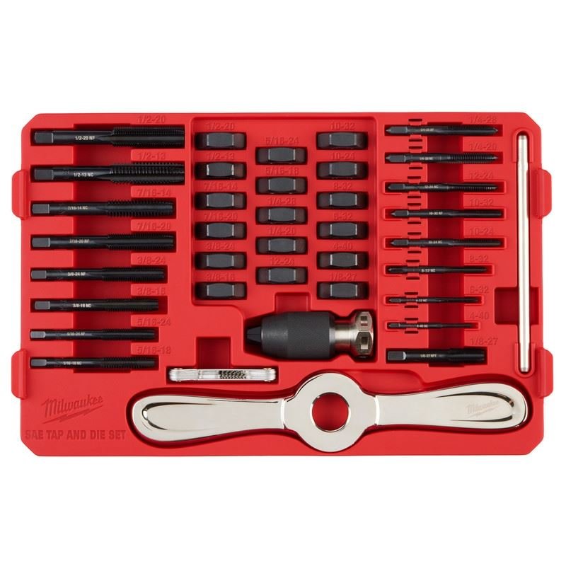 Milwaukee 49 - 22 - 5604 38PC SAE Tap and Die PACKOUT Set w/ Hex - LOK 2 - in - 1 Handle - Mississauga Hardware Centre Inc