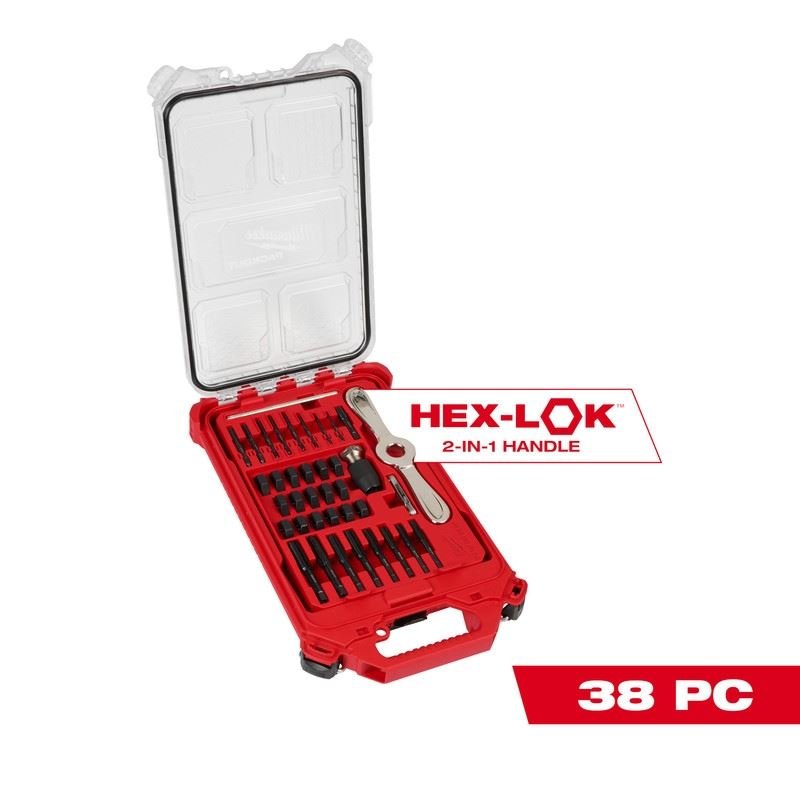 Milwaukee 49 - 22 - 5604 38PC SAE Tap and Die PACKOUT Set w/ Hex - LOK 2 - in - 1 Handle - Mississauga Hardware Centre Inc