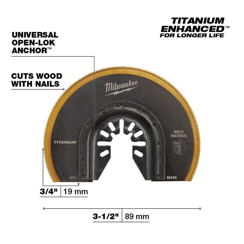 Milwaukee 49 - 25 - 1271 OPEN - LOK 3 - 1/2 in Titanium Enhanced Bi - Metal Segmented Blade 1 Pk - Mississauga Hardware Centre Inc