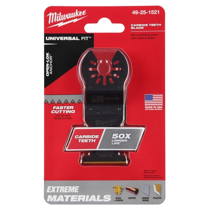 Milwaukee 49 - 25 - 1521 OPEN - LOK 1 - 3/8 in Titanium Enhanced Carbide Teeth Multi - Material Blade 1 Pk - Mississauga Hardware Centre Inc