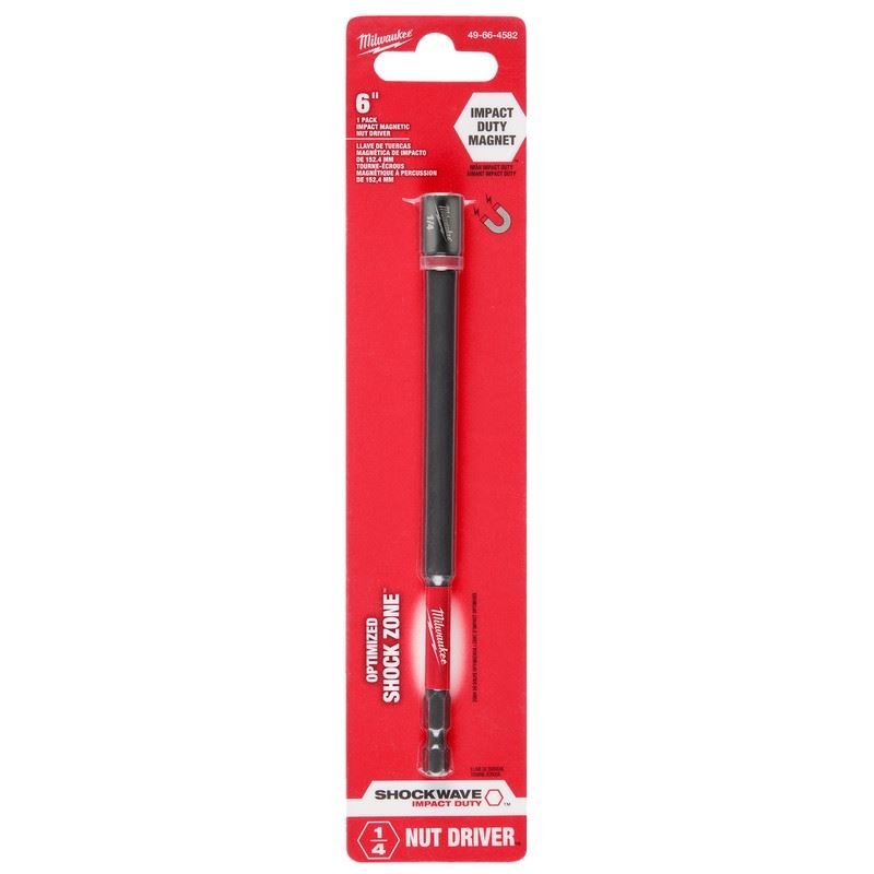 Milwaukee 49 - 66 - 4582 SHOCKWAVE Impact Duty 1/4in x 6in Magnetic Nut Driver - Mississauga Hardware Centre Inc