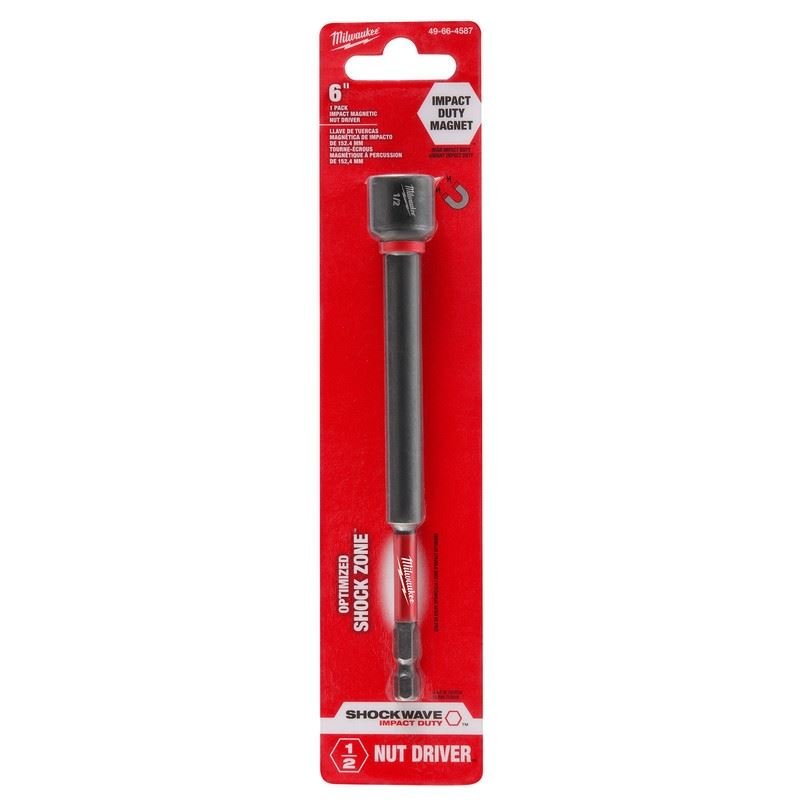 Milwaukee 49 - 66 - 4587 SHOCKWAVE Impact Duty 1/2in x 6in Magnetic Nut Driver - Mississauga Hardware Centre Inc