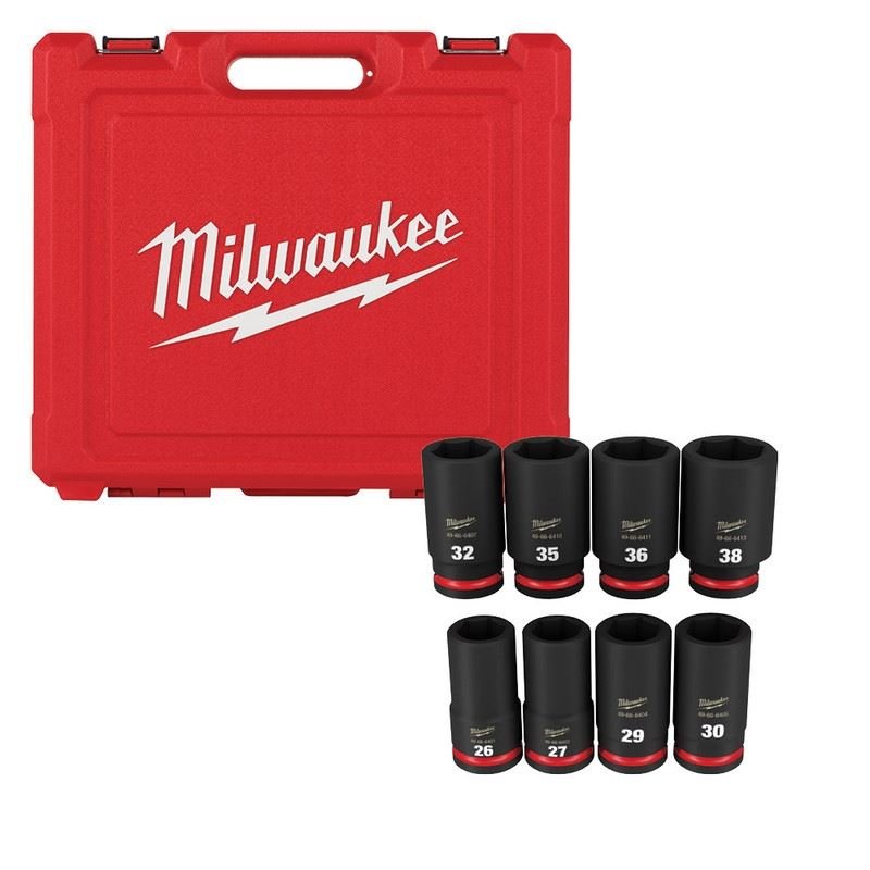 Milwaukee 49 - 66 - 7020 8PC SHOCKWAVE Impact Duty 3/4in Drive Metric Deep 6 Point Socket Set - Mississauga Hardware Centre Inc