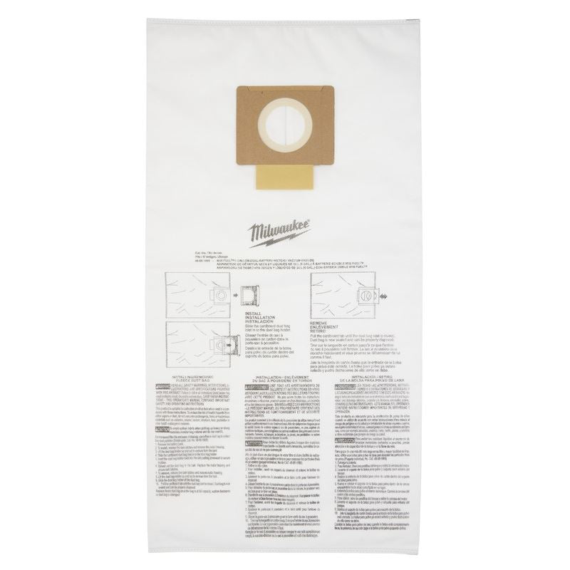 Milwaukee 49 - 90 - 1989 Fleece Dust Bags (5PK) - 9 Gallon - Mississauga Hardware Centre Inc