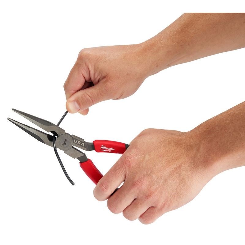 Milwaukee MT555 8in Long Nose Comfort Grip Pliers (USA) - Mississauga Hardware Centre Inc