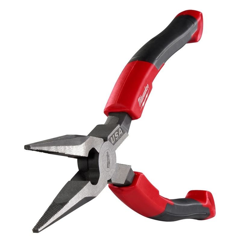 Milwaukee MT555 8in Long Nose Comfort Grip Pliers (USA) - Mississauga Hardware Centre Inc