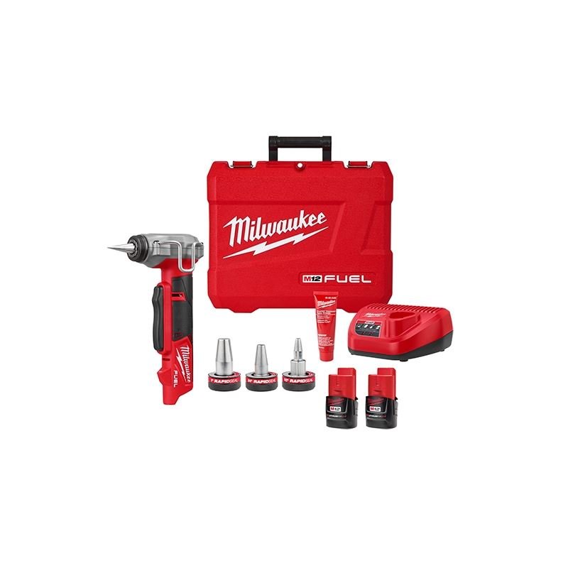 Milwuakee 2532 - 22 M12 FUEL ProPEX Expander Kit w/ 1/2 in - 1 in RAPID SEAL ProPEX Expander Heads - Mississauga Hardware Centre Inc