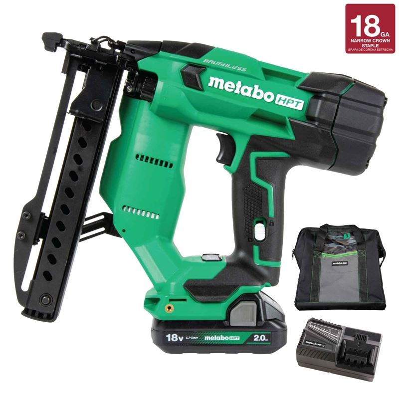 N1804DAM 18V MultiVolt Brushless 18 - Gauge 1/4" Narrow Crown Stapler Kit - Mississauga Hardware Centre Inc