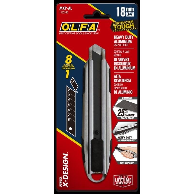 OLFA MXP - AL 18mm Die - Cast Aluminum Handle Auto - Lock Knife - Mississauga Hardware Centre Inc