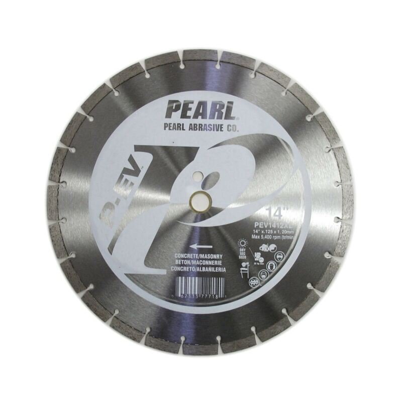 PEARL PEV1412XL 14 x .125 x 1, 20mm PEV Concrete and Masonry Segmented Diamond Blade - Mississauga Hardware Centre Inc