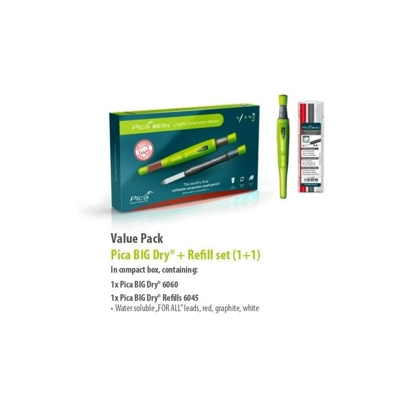 PICA 6095 BIG Dry Longlife Construction Marker w/ Refill Set - Mississauga Hardware Centre Inc