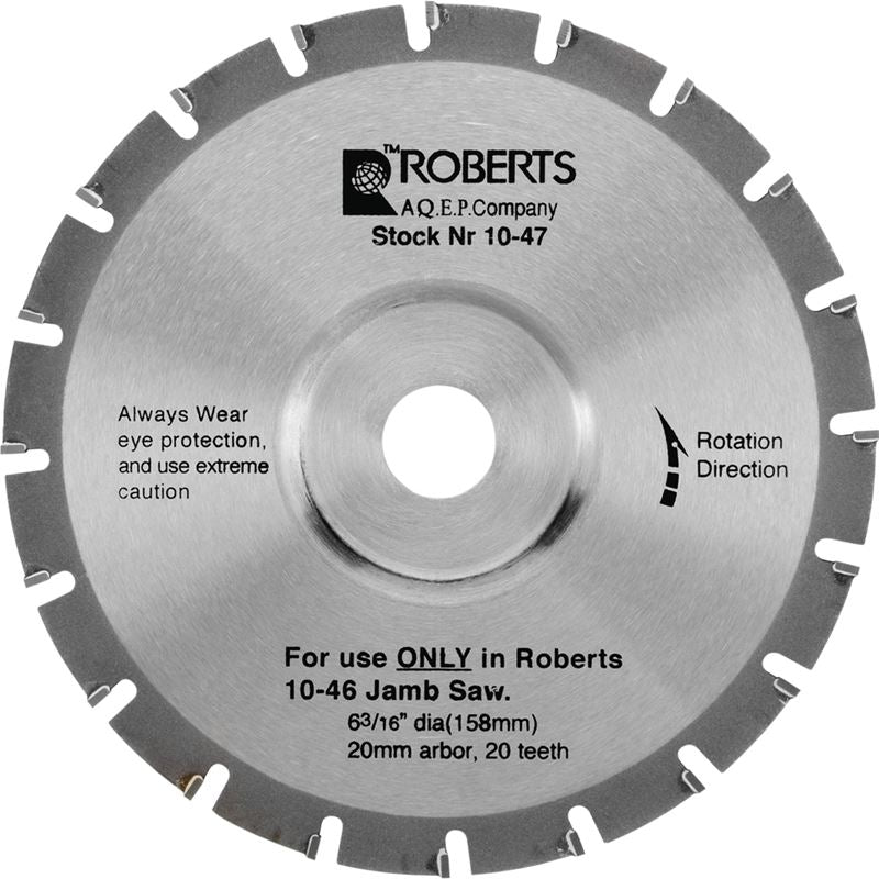 Roberts 6 - 3/16 in. 20 - Tooth Carbide Tip Jamb Saw Replacement Blade - Mississauga Hardware Centre IncROBERTS10-47-6