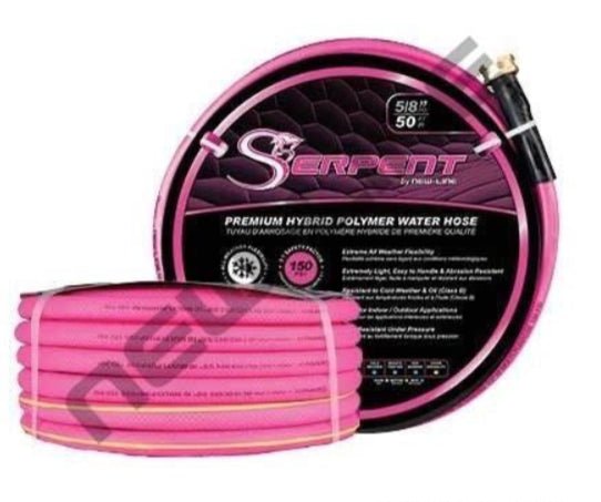Serpent 5/8 Pink Garden Hose With Fittings - Mississauga Hardware
