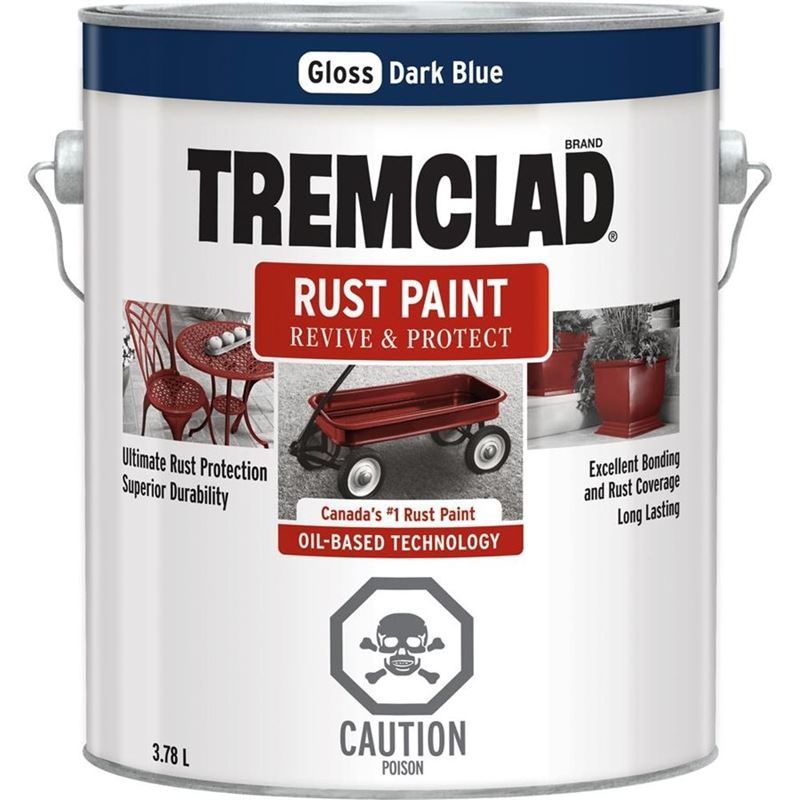 TREMCLAD Rust Paint 3.78L DARK BLUE - Mississauga Hardware Centre Inc